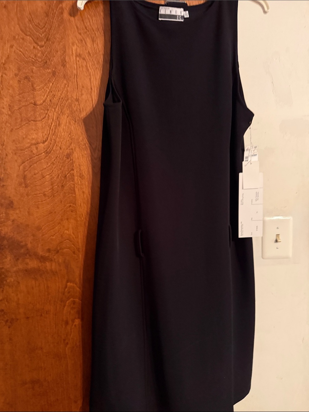Kenar Black Sleeveless A-Line Shift Dress